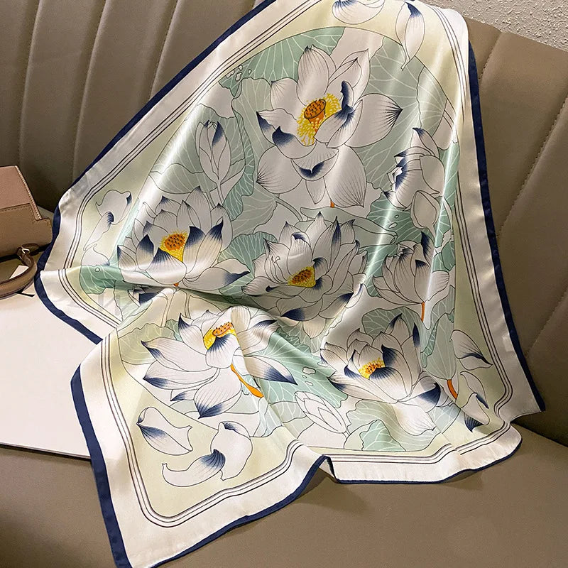 70cm Women Fashion Silk Satin Design Scarf Bandana Shawl Wrap Scarves