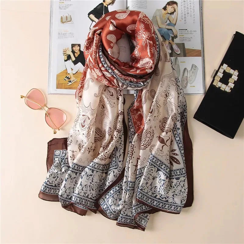 180X90cm Women Four Seasons Bandanna Designs Square Wrap Shawl Scarf Scarves kgL5