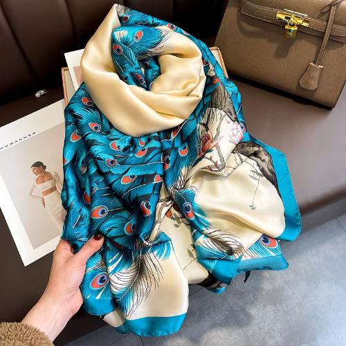 Women Fashion Printed Shawls Wraps Soft Pashmina Bandana Silk Scarves