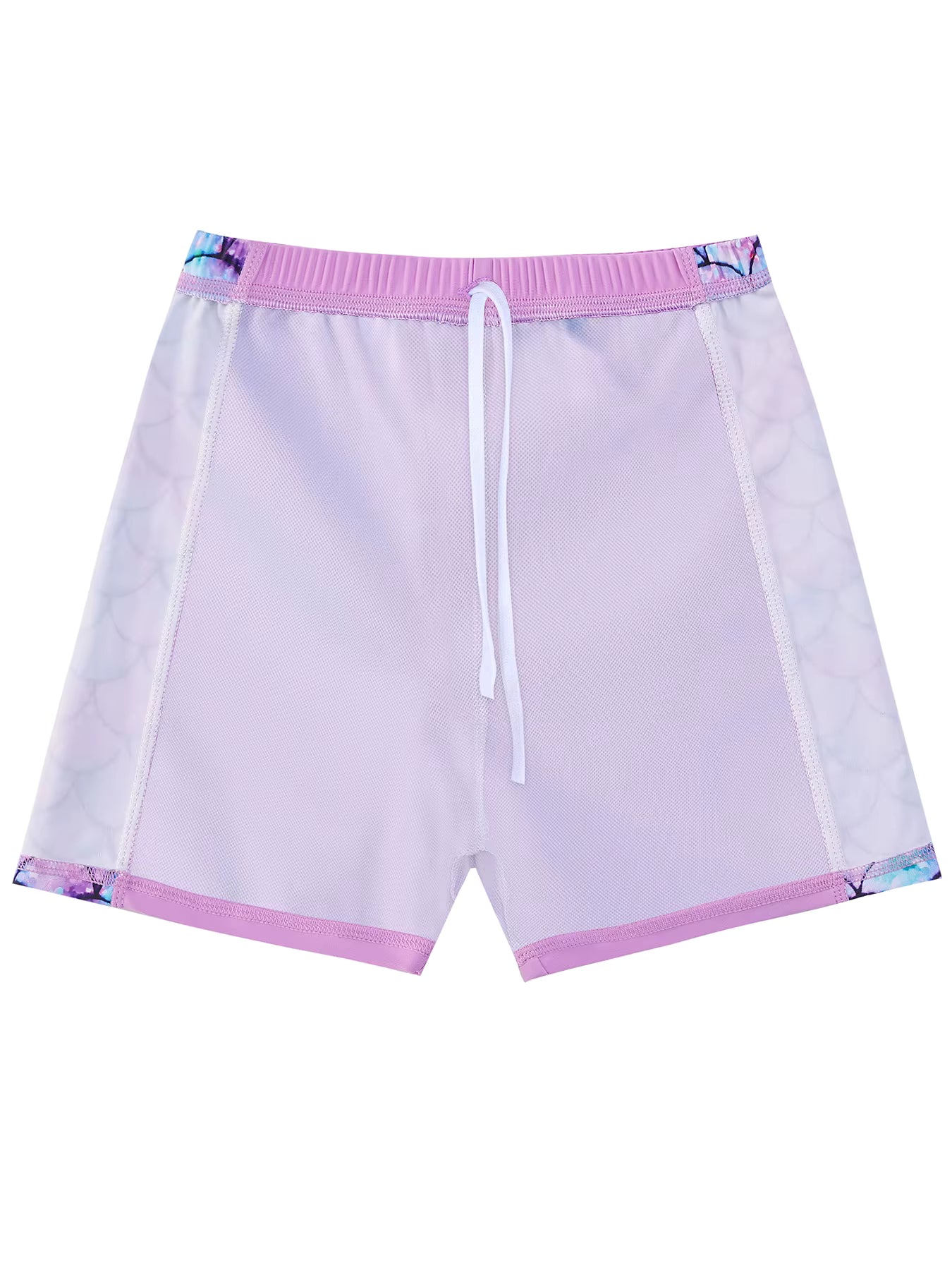 2pcs Girls Kids Short Sleeve Mermaid Scale Tops Boyleg Shorts Swimwear Beach Bathing Suit