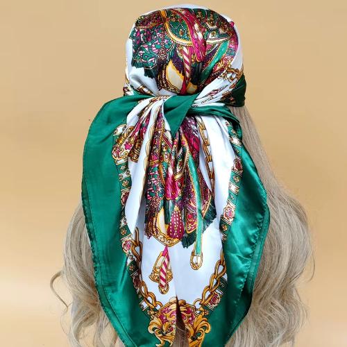 90cm Women Fashion Four Seasons Square Silk Satin Bandana Wrap Shawl Scarves Scarfs