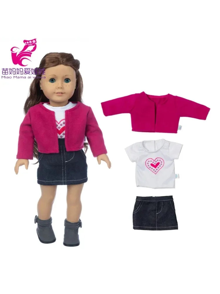 18 Inch 43cm Baby American Og Girl Doll Toys Costume Clothes