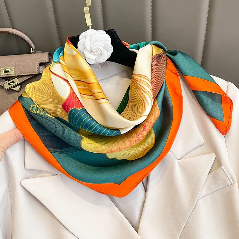 Women Fashion Square Small Silk Satin Scarf Design Printed Bandana Scarves
