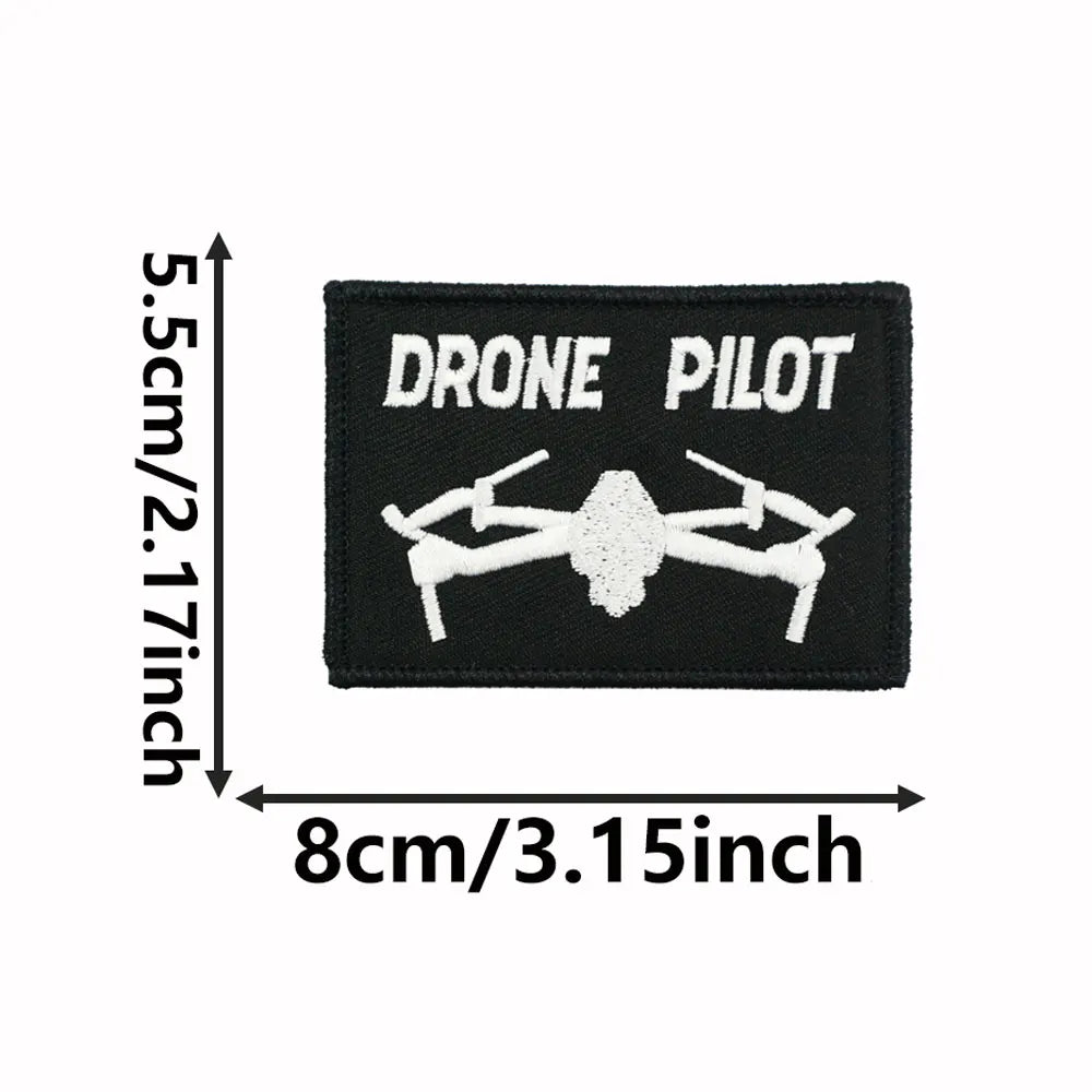 DRONE PILOT Embroidered Patch Iron-On Sewing Clothes Patches Applique