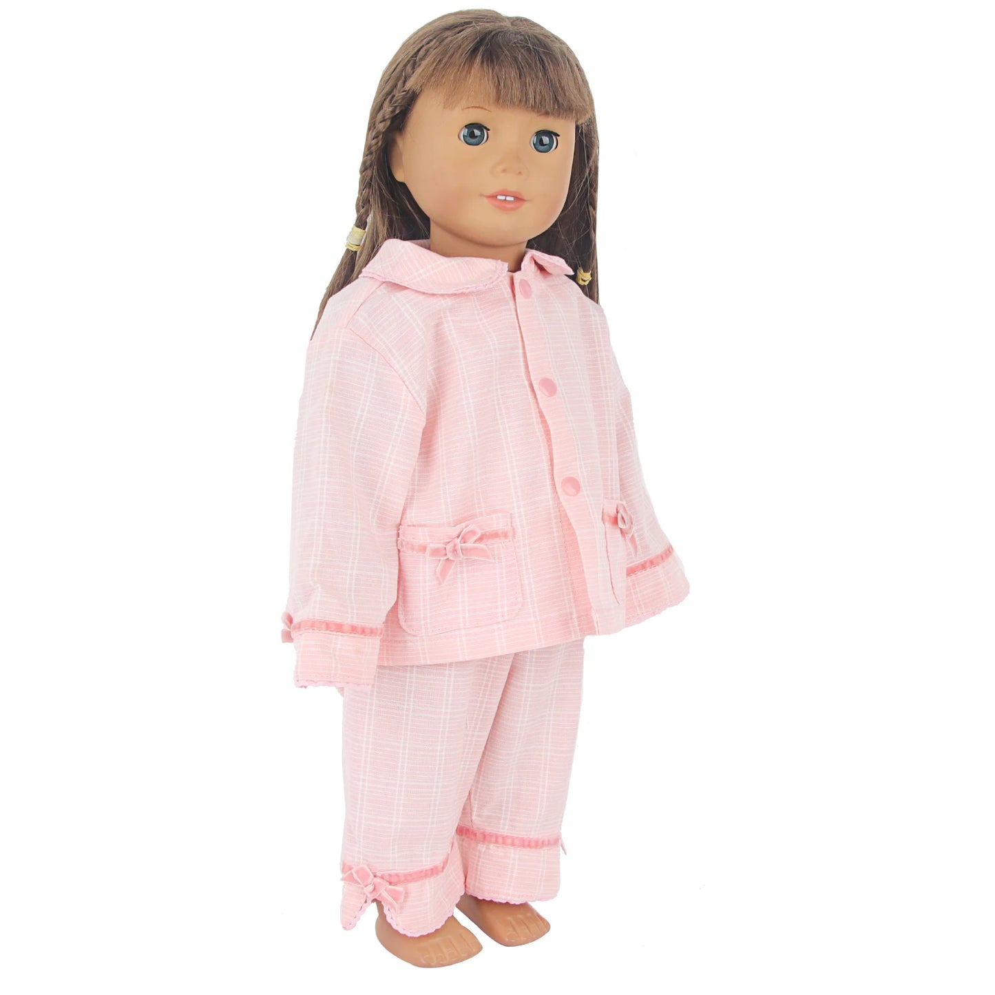 Newborn Baby Pink Bow Knot Doll Clothes Set For 18 Inches American 43cm Toys