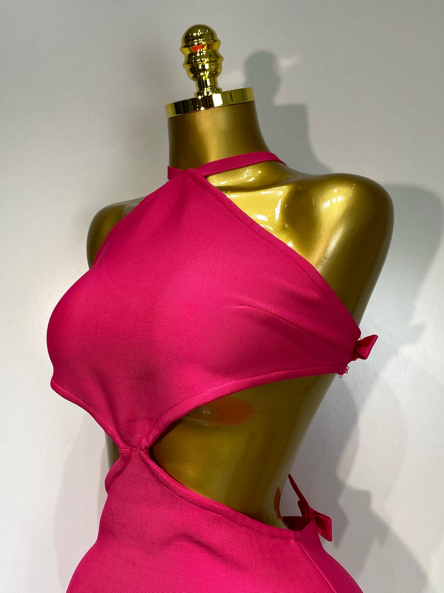 Sexy Backless Cut Out Bow Tie Bandage Celebrity Evening Party Birthday Dress