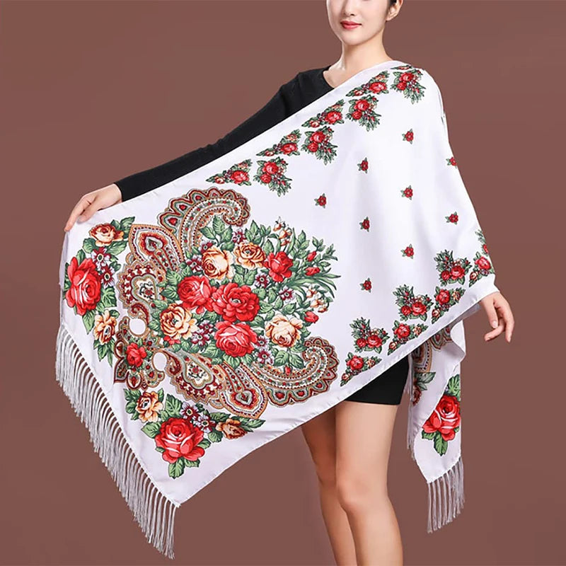 70x170cm Women Fashion Embroidery Shawls Scarf Pashmina Flower Printed Wraps Scarves