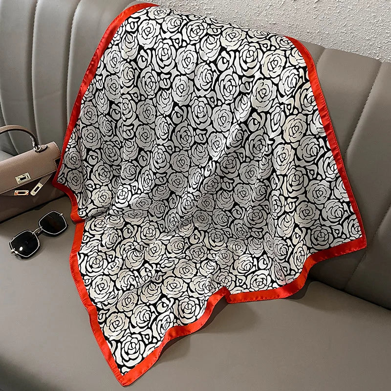 70cm Women Fashion Silk Satin Design Scarf Bandana Shawl Wrap Scarves