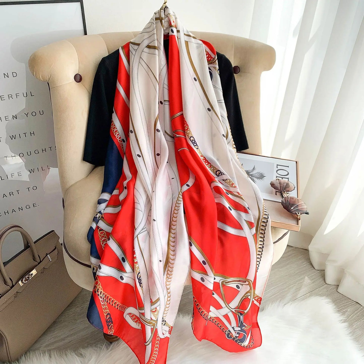 180X90cm Women Four Seasons Bandanna Designs Square Wrap Shawl Scarf Scarves kgL8