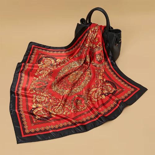 Women Fashion Silk Square Scarf Printed Flower Pashmina Bandana Scarves