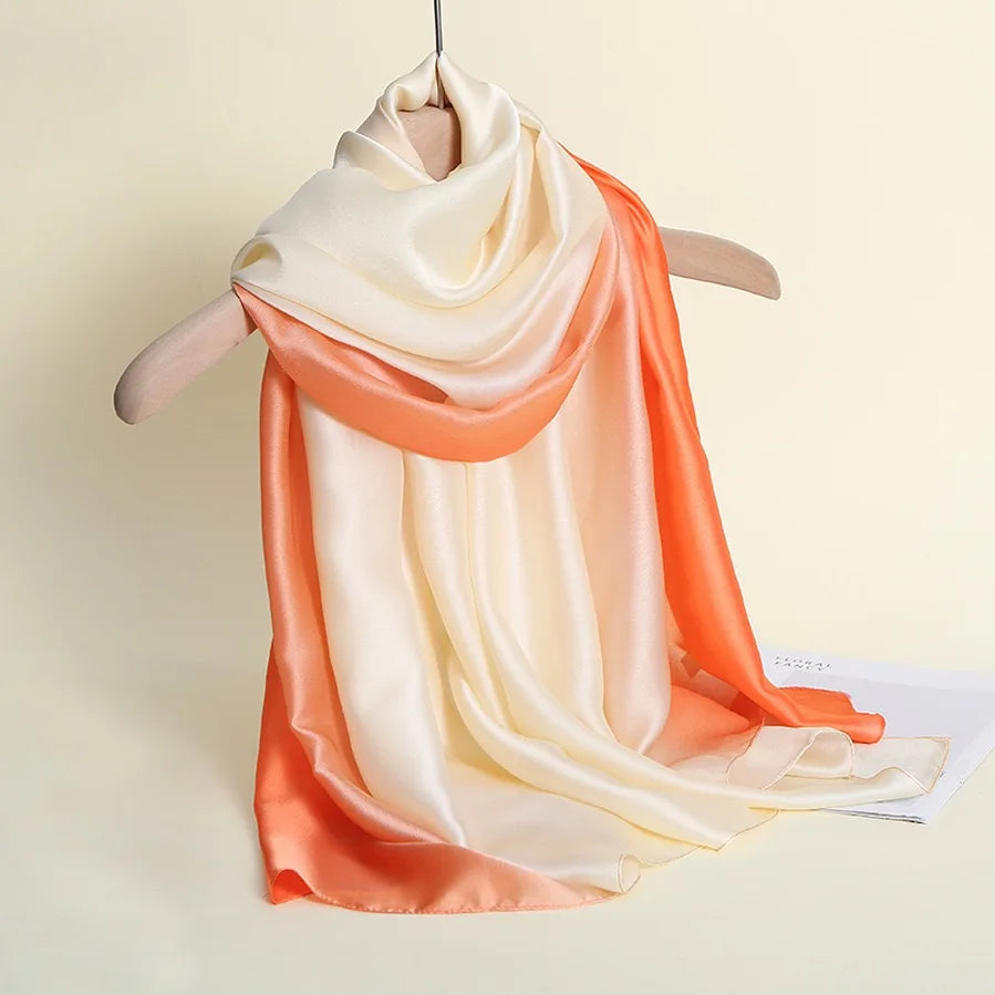 180*90cm Women Chiffon Scarf Gradient Color Shawl Poncho Beach Scarves Wrap