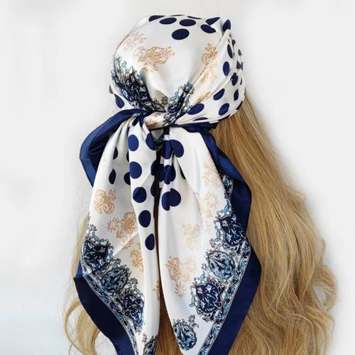 90cm Women Four Seasons Square Silk Satin Bandana Wrap Shawl Scarves Scarfs gf08