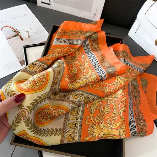 Women Silk Feeling Design Satin Square Scarf Wrap Shawl Scarves