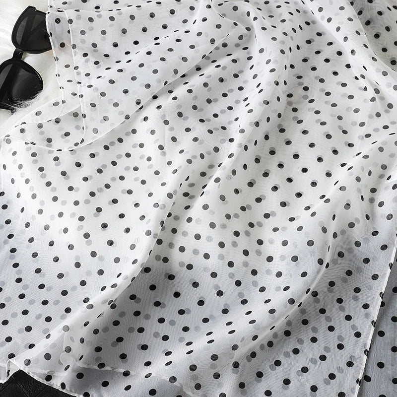 Women Fashion Printed Dot Chiffon Bandanas Beach Wrap Scarf Scarves