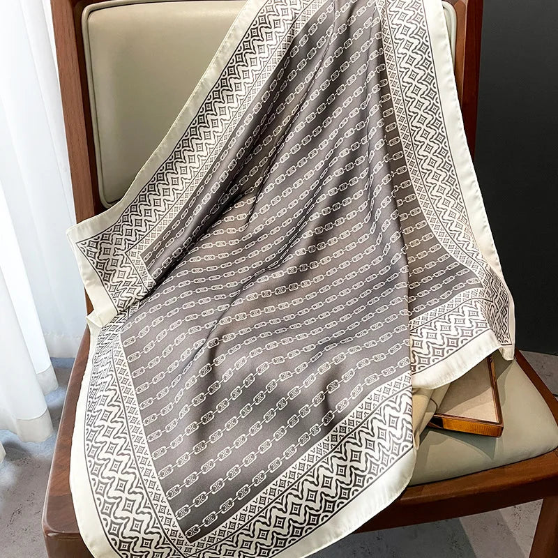 70x70cm Women Four Seasons Small Square Silk Satin Bandana Wrap Shawl Scarves Scarfs Sqk7