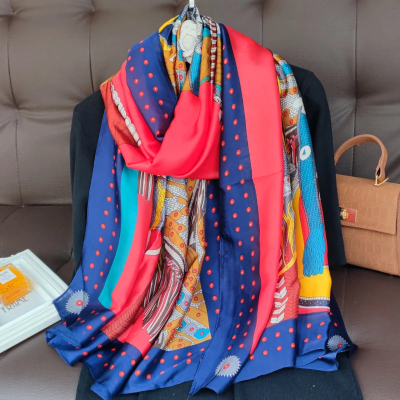 180X90cm Women Four Seasons Bandanna Designs Square Wrap Shawl Scarf Scarves kgL2