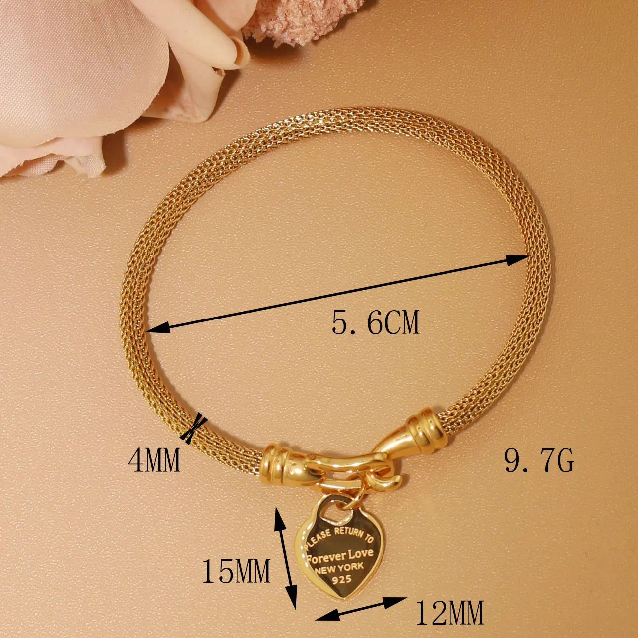 Stainless Steel 18K Gold Plated Bracelet Women's Fashion Jewelry Gift