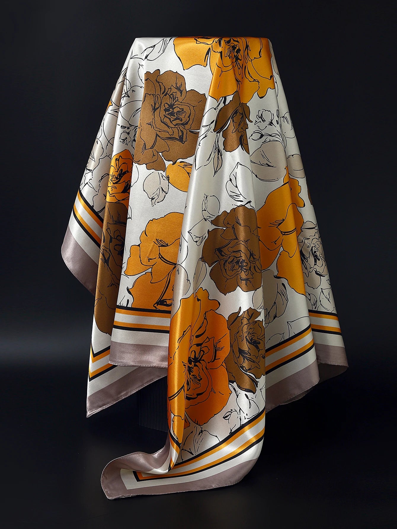 90cm Women Four Seasons Square Silk Satin Bandana Wrap Shawl Scarves Scarfs Sqk2