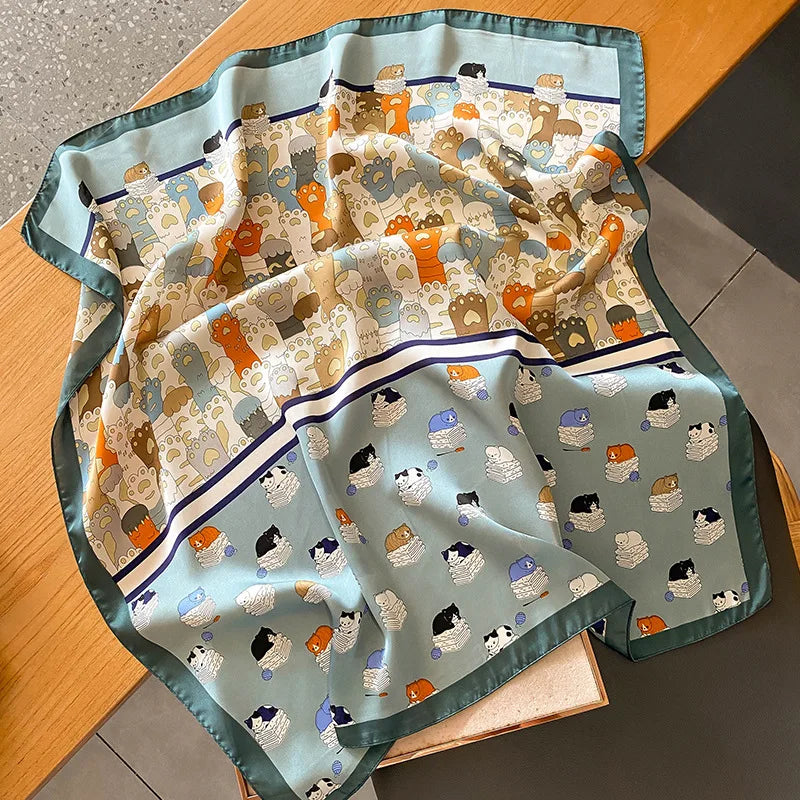 70cm Women Fashion Silk Satin Design Scarf Bandana Shawl Wrap Scarves