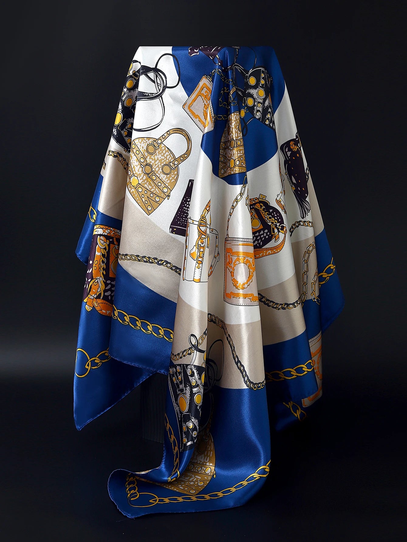 90cm Women Four Seasons Square Silk Satin Bandana Wrap Shawl Scarves Scarfs Sqk2