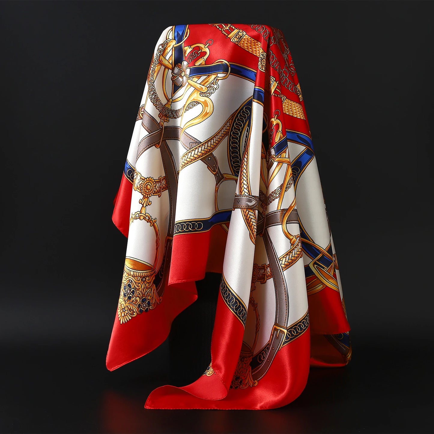 90cm Women Four Seasons Square Silk Satin Bandana Wrap Shawl Scarves Scarfs Sqk7