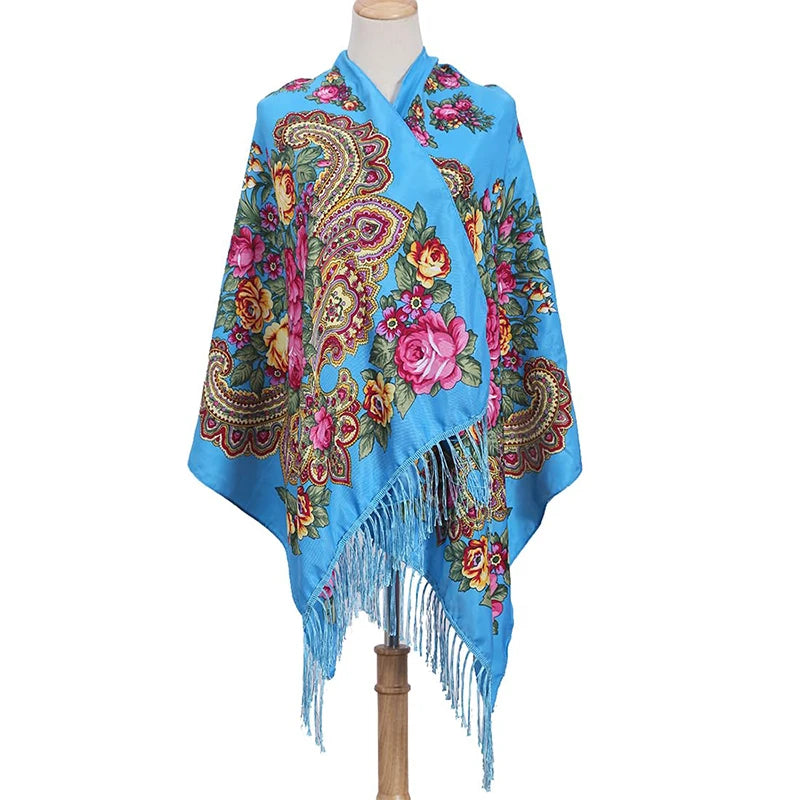 70x170cm Women Fashion Embroidery Shawls Scarf Pashmina Flower Printed Wraps Scarves