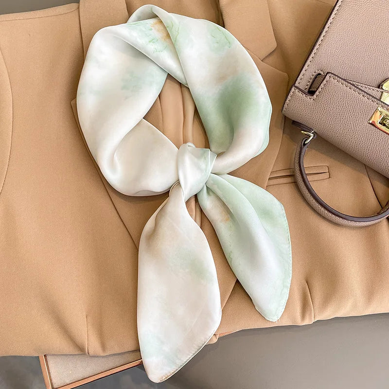 Women Fashion Square Small Silk Satin Scarf Design Printed Bandana Scarves