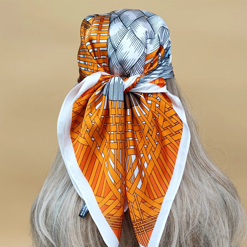 70x70cm Women Four Seasons Square Silk Satin Bandana Wrap Shawl Scarves Scarfs gf02