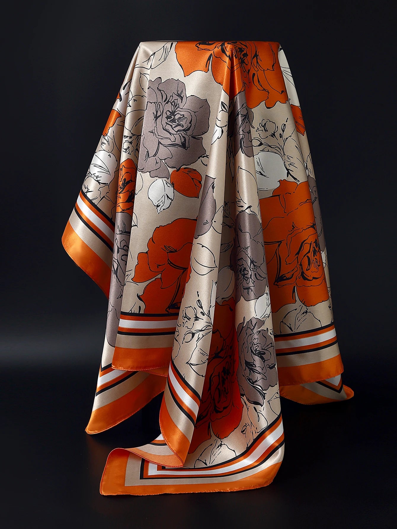 90cm Women Four Seasons Square Silk Satin Bandana Wrap Shawl Scarves Scarfs Sqk2