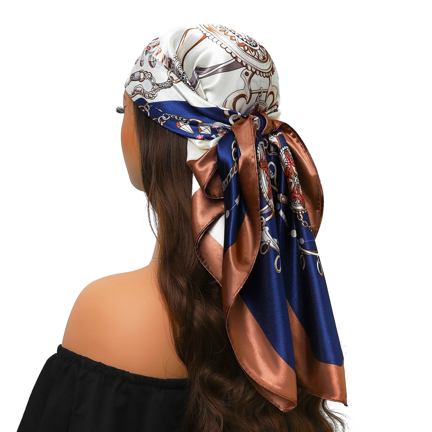 90cm Women Four Seasons Square Silk Satin Bandana Wrap Shawl Scarves Scarfs Spk11
