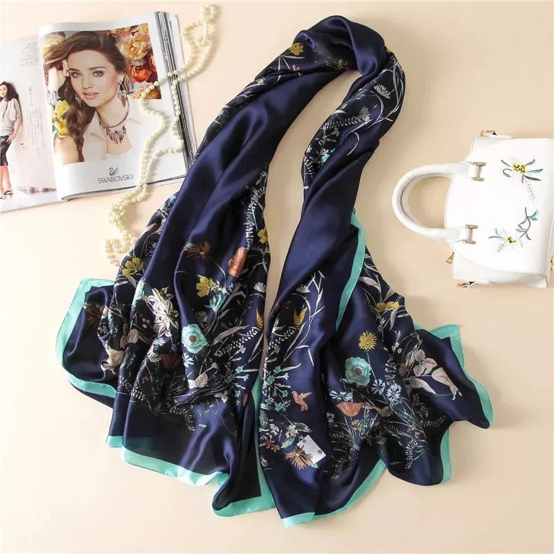 180X90cm Women Four Seasons Bandanna Designs Square Wrap Shawl Scarf Scarves kgL5