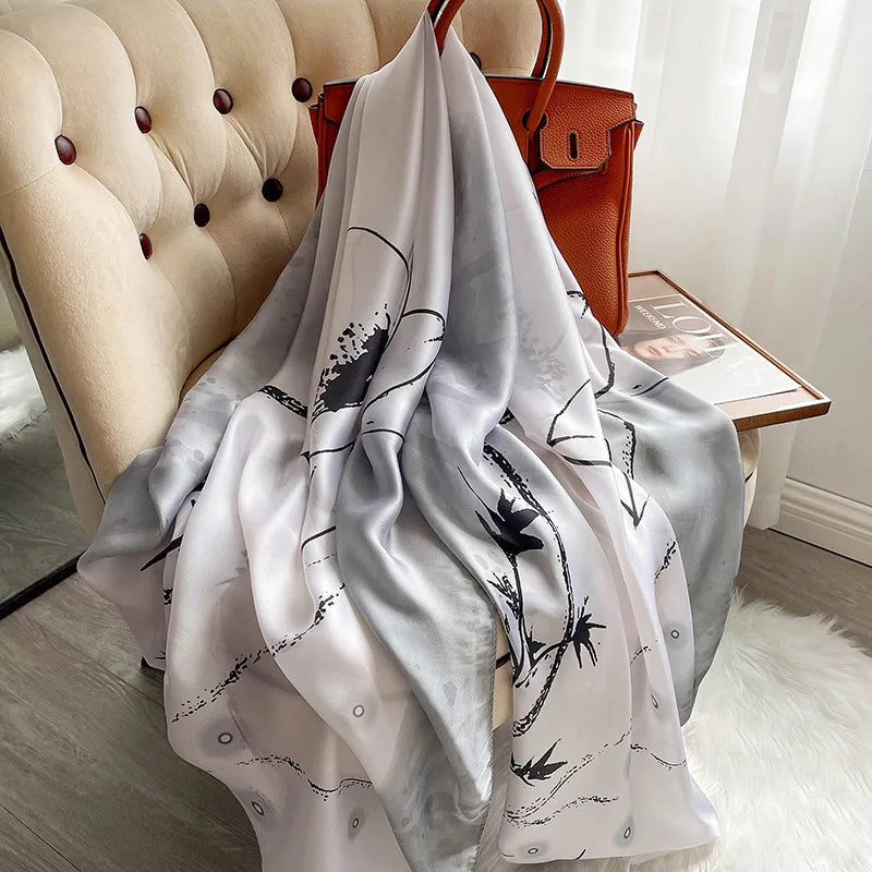 180X90cm Women Four Seasons Bandanna Designs Square Wrap Shawl Scarf Scarves kgL8