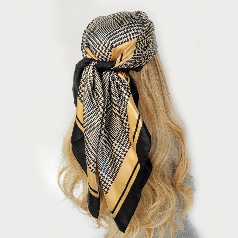 90*90 Women Scarf Square Silk Satin Bandana Wrap Shawl Scarves Scarf