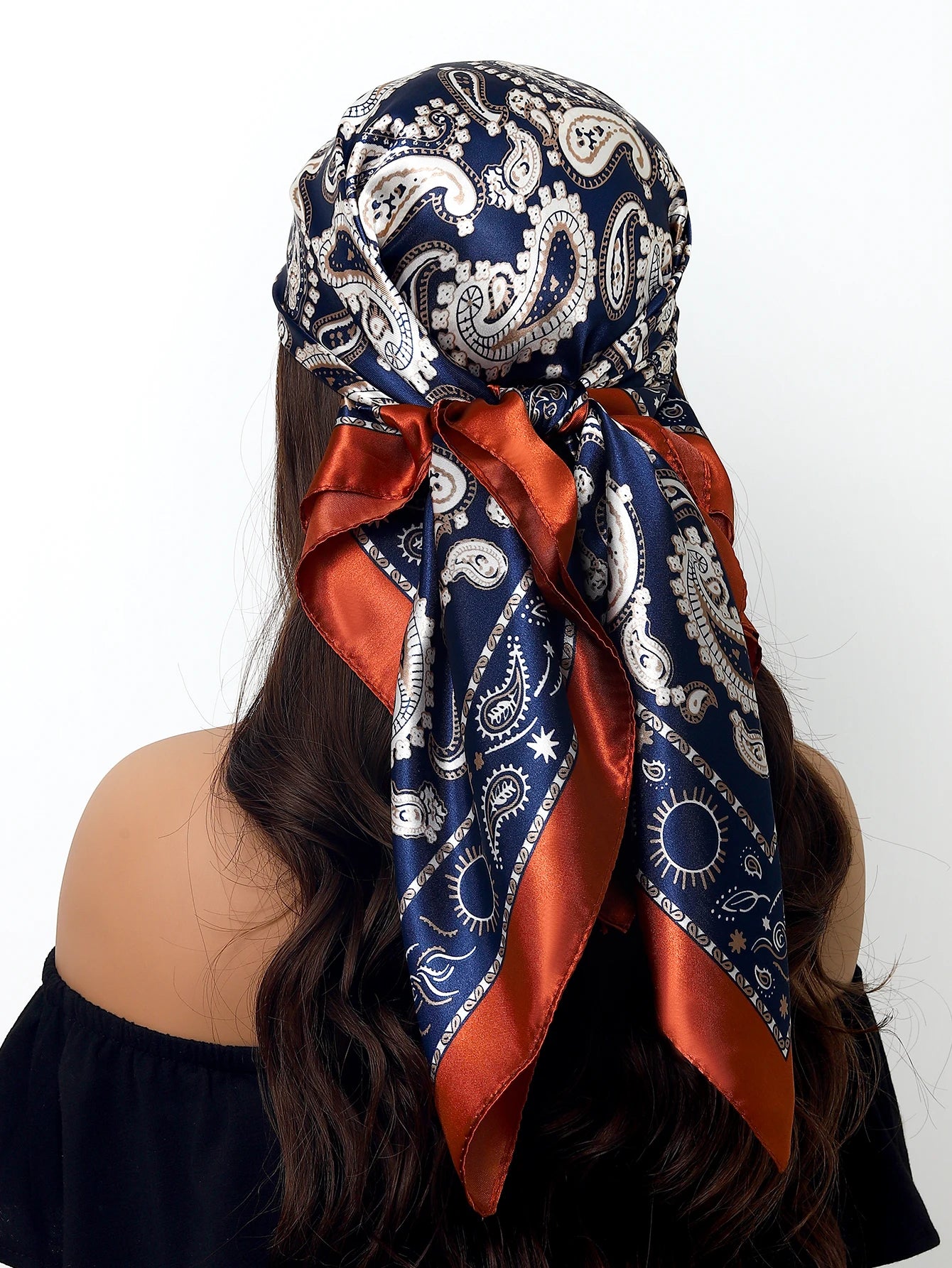 90cm Women Four Seasons Square Silk Satin Bandana Wrap Shawl Scarves Scarfs Sqk2