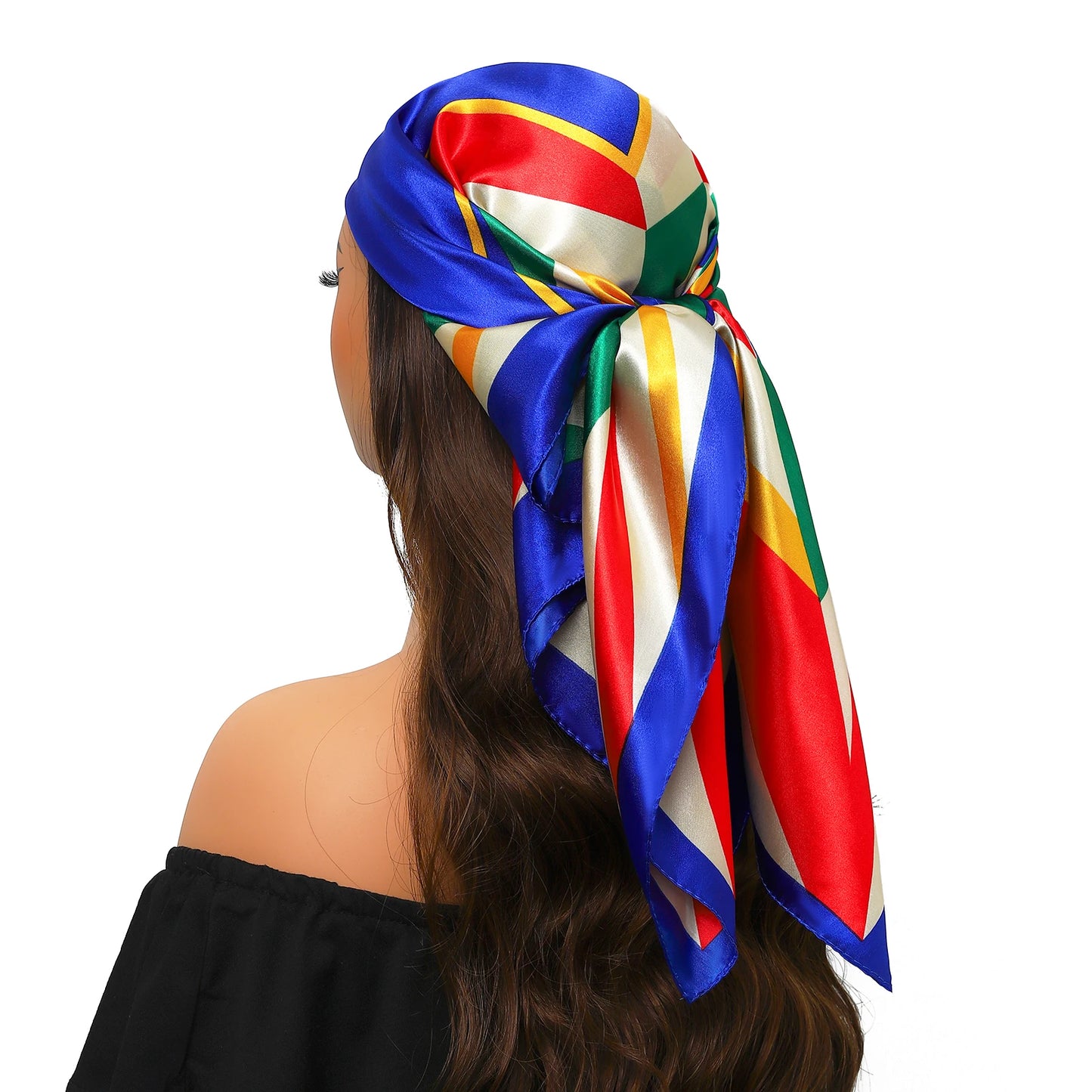 90cm Women Four Seasons Square Silk Satin Bandana Wrap Shawl Scarves Scarfs Spk11