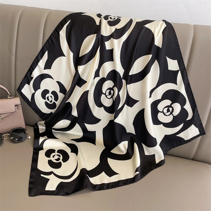 70cm Women Fashion Silk Satin Design Scarf Bandana Shawl Wrap Scarves