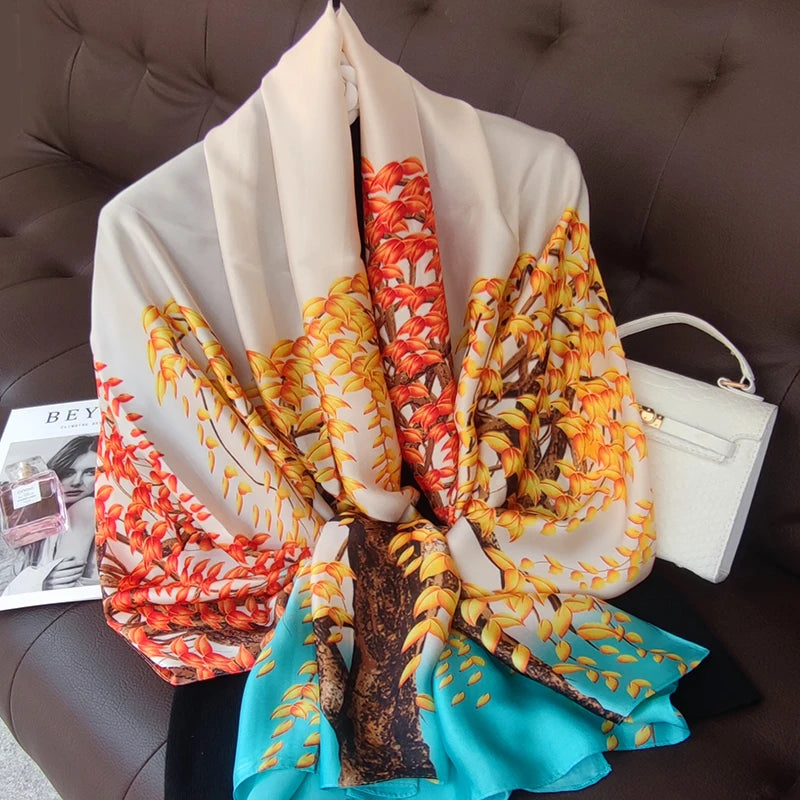 180X90cm Women Four Seasons Bandanna Designs Square Wrap Shawl Scarf Scarves kgL2