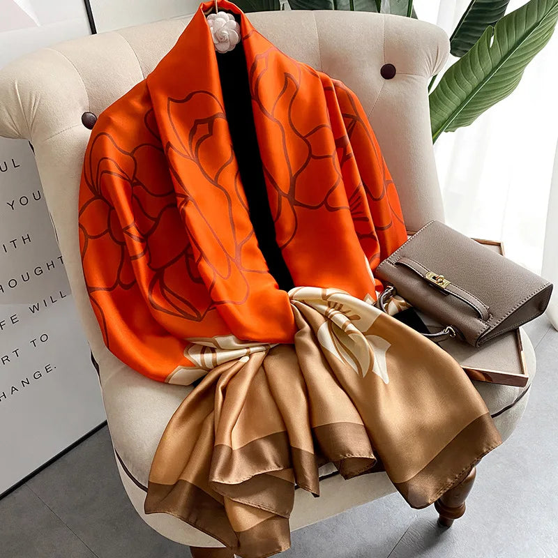 180X90cm Women Four Seasons Bandanna Designs Square Wrap Shawl Scarf Scarves kgL8