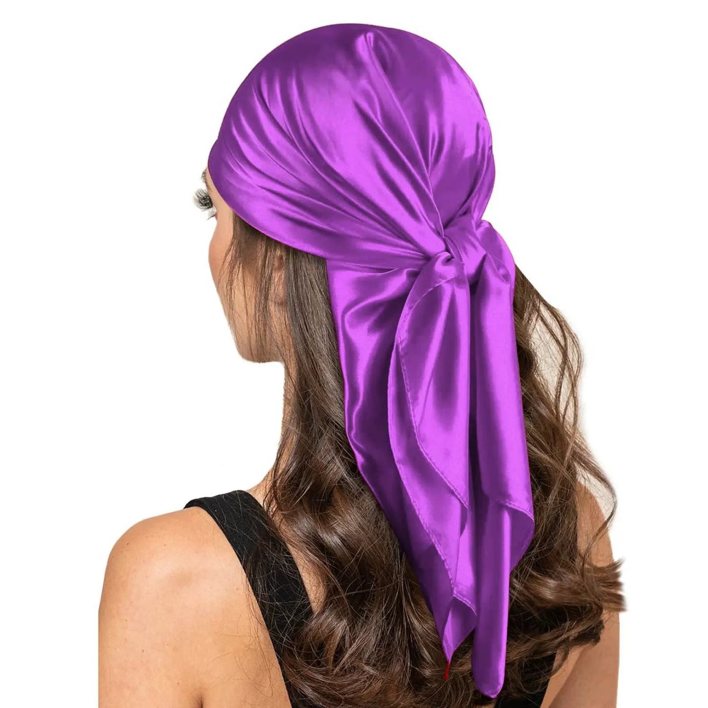 90*90cm Women Satin Silk Scarf Top Headwraps Bandana Wrap Shawl Scraves