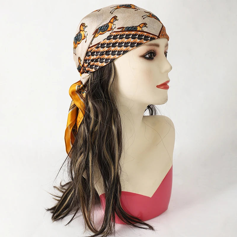 70x70cm Women Fashion Square silk Scarf Bandana Printed Wrap Shawl Scarves