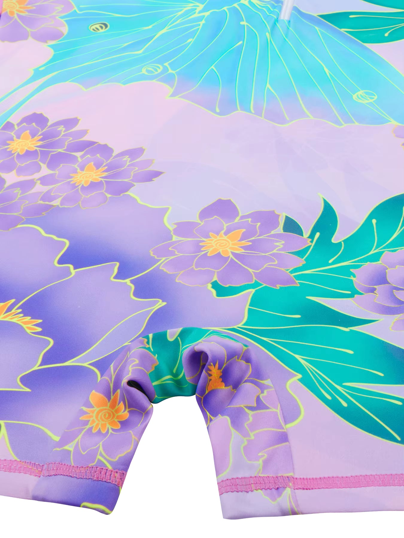 One-Piece Kids Girls Long-Sleeved Butterfly Print Beach Rash Guard Pink Swimming Boyleg Suit