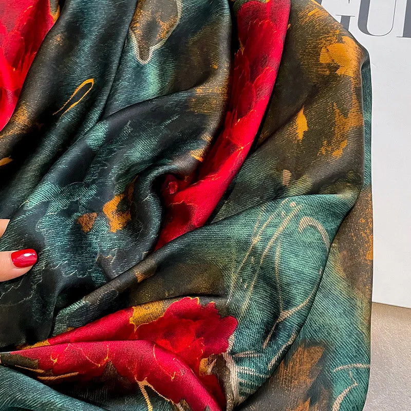 180X90cm Women Four Seasons Bandanna Designs Square Wrap Shawl Scarf Scarves kkL2
