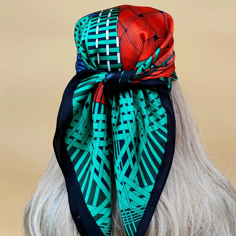 70x70cm Women Four Seasons Square Silk Satin Bandana Wrap Shawl Scarves Scarfs gf02