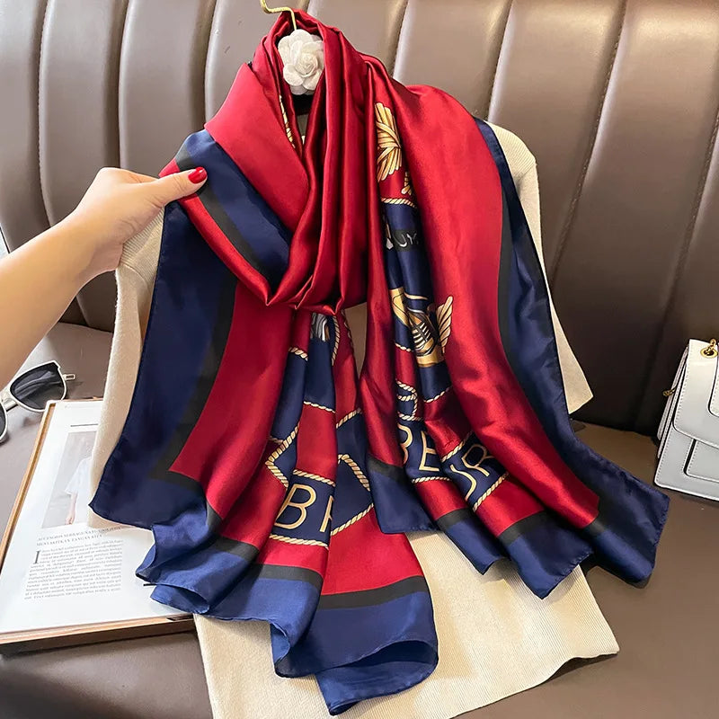 180X90cm Women Four Seasons Bandanna Designs Square Wrap Shawl Scarf Scarves fk3