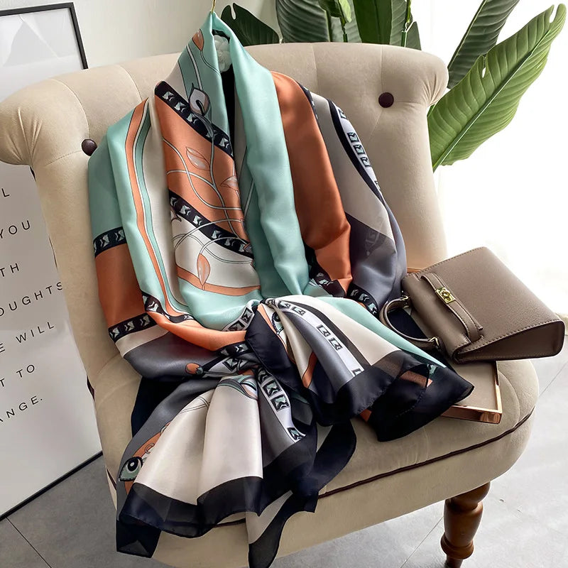 180X90cm Women Four Seasons Bandanna Designs Square Wrap Shawl Scarf Scarves kgL5