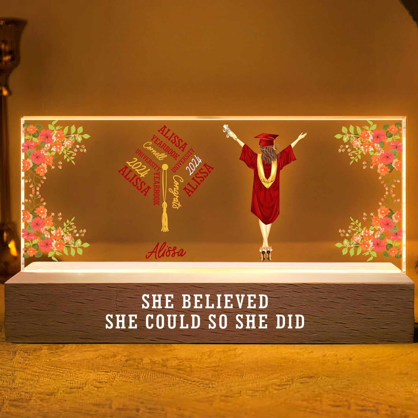 He Believed He Could So He Did - Personalized LED Night Light