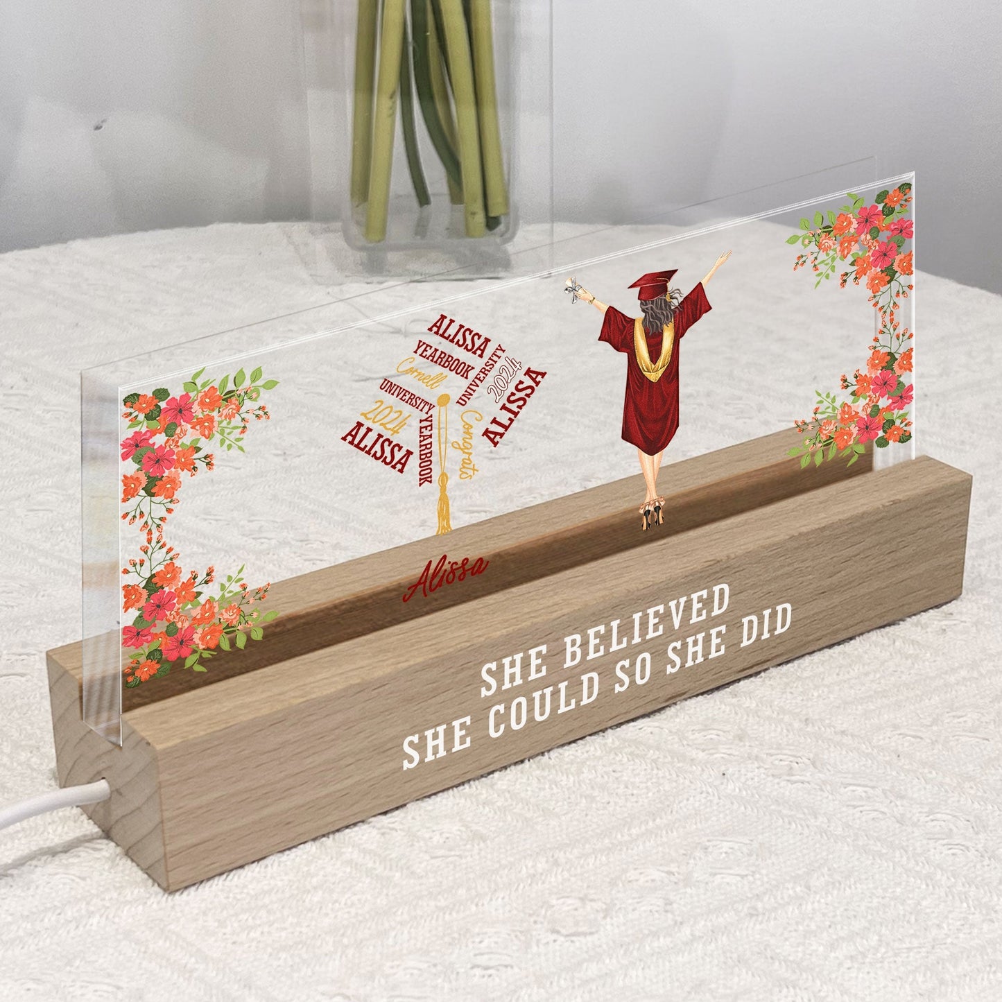 He Believed He Could So He Did - Personalized LED Night Light