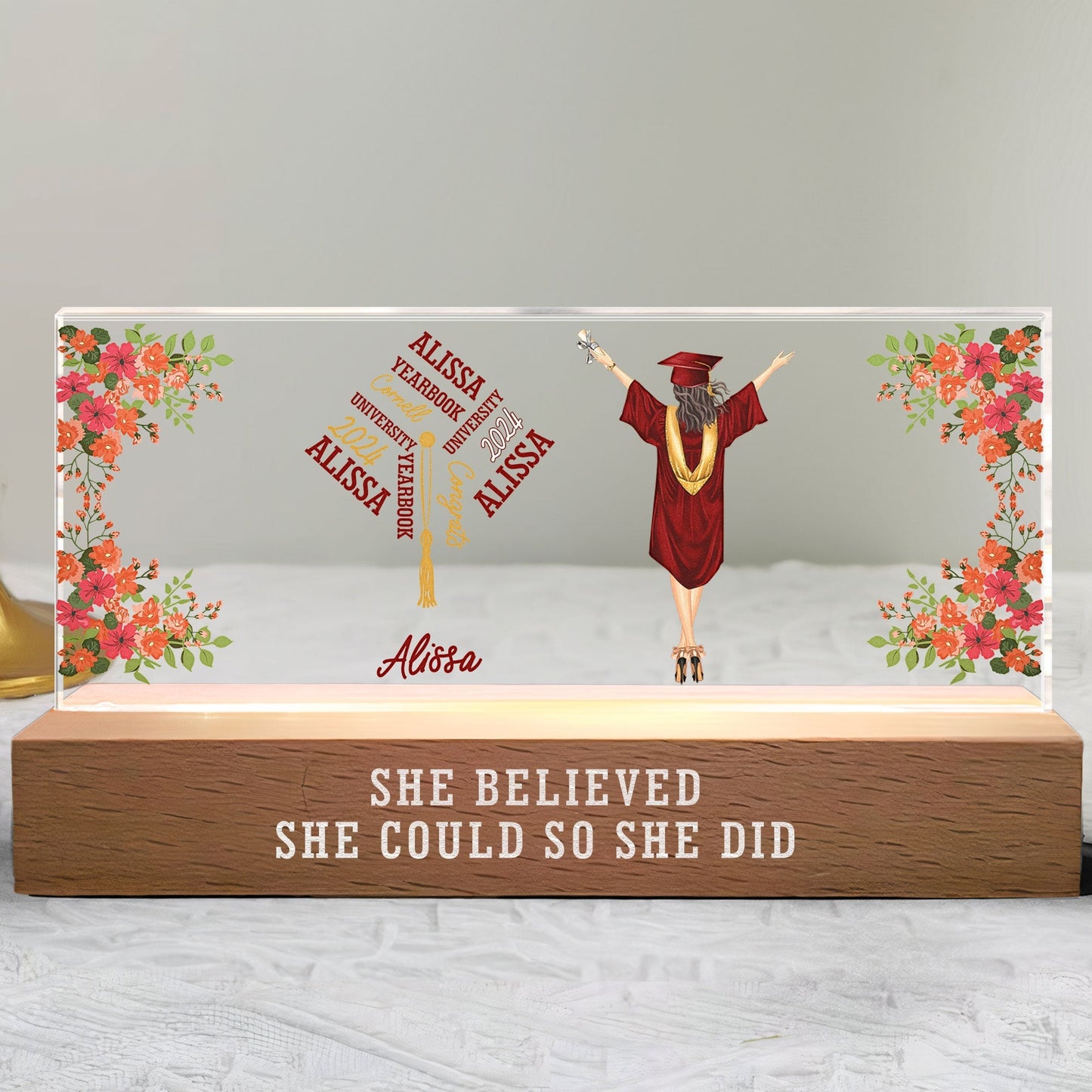 He Believed He Could So He Did - Personalized LED Night Light