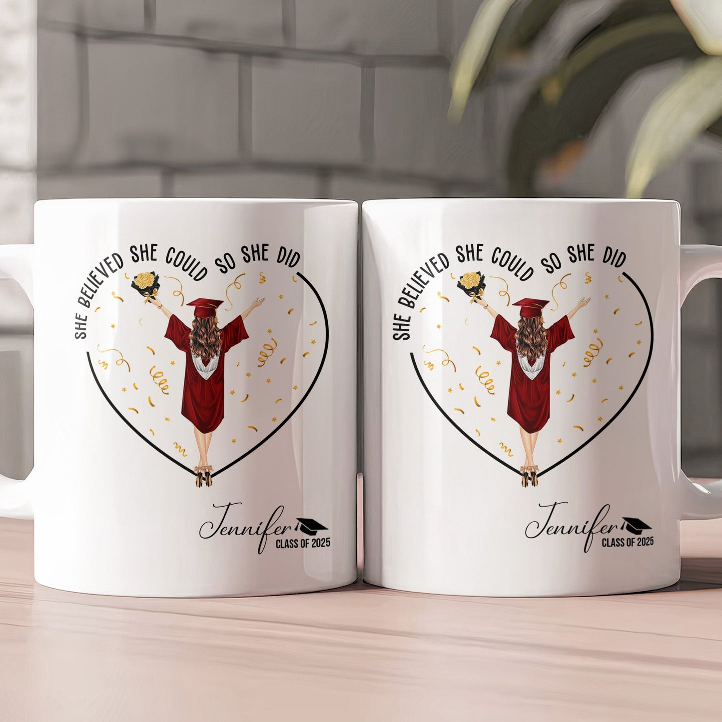 11oz She Believed She Could So She Did - Personalized Mugs