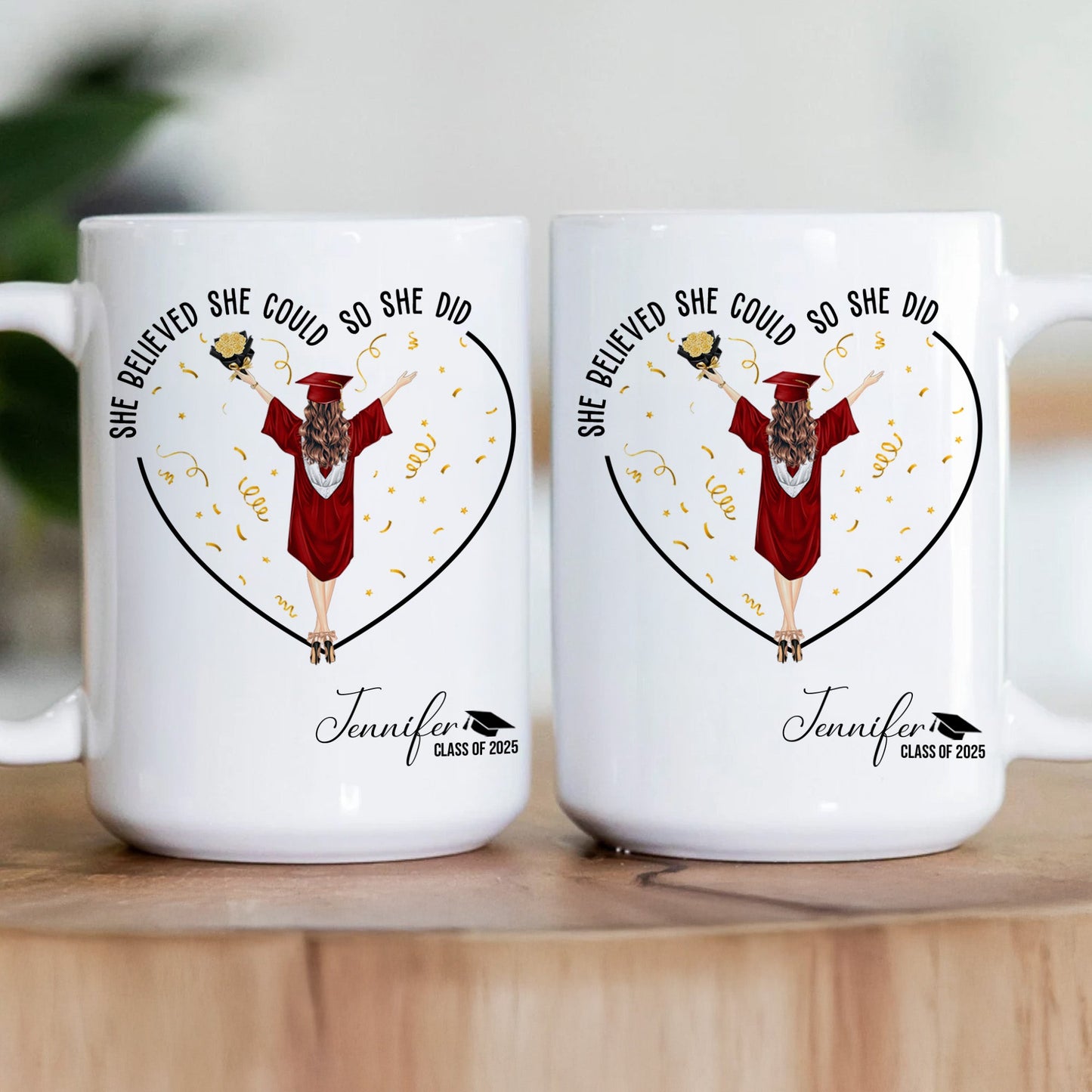 11oz She Believed She Could So She Did - Personalized Mugs